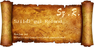 Szilágyi Roland névjegykártya